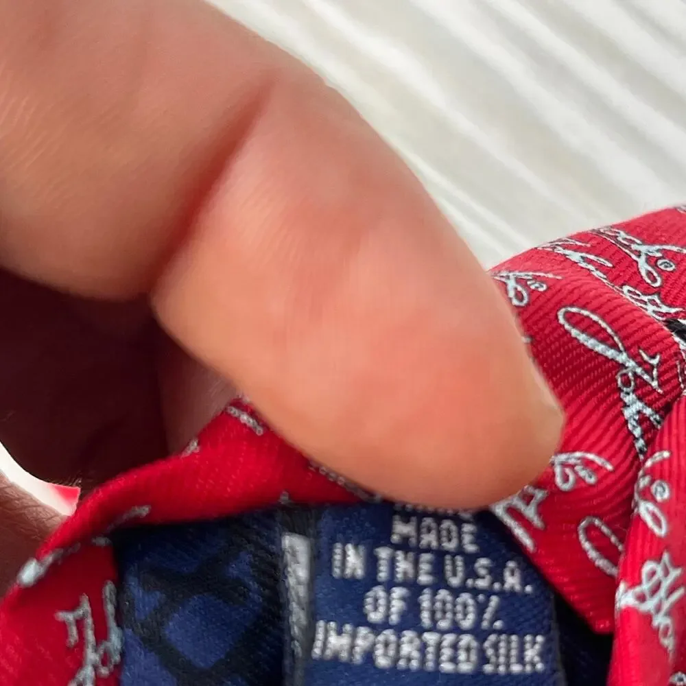 Vineyard‎ Vines Men's Custom Collection John Hancock Red Silk Tie Made in USA